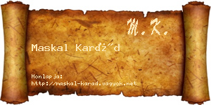 Maskal Karád névjegykártya